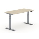 Výškovo nastaviteľný stôl PRIMO ADAPT, elektrický, 1600 x 800 x 625-1275 mm, dub, sivá podnož