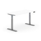 Výškovo nastaviteľný stôl PRIMO ADAPT, elektrický, 1600 x 800 x 735-1235 mm, biela, sivá podnož