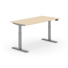 Výškovo nastaviteľný stôl PRIMO ADAPT, elektrický, 1600 x 800 x 735-1235 mm, breza, sivá podnož