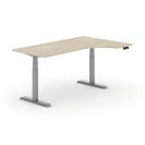 Výškovo nastaviteľný stôl PRIMO ADAPT, elektrický, 1800 x 1200 x 625-1275 mm, ergonomický pravý, dub, sivá podnož