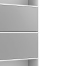 Vysoký kancelářský policový regál LAYERS, 2 boxy, 800 x 400 x 1905, bílá / šedá