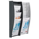 Wand-Plastikhalter für Broschüren, 5x A5, schwarz