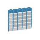 Wand-Plastikhalter für Prospekte - 5x5 A5, blau