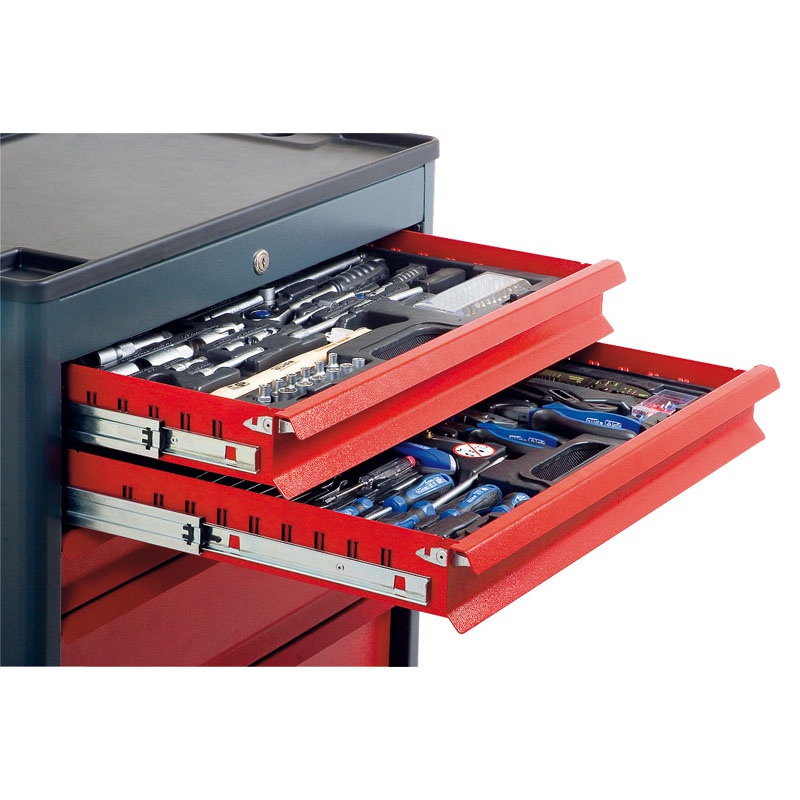 Wózek warsztatowy mobilny na narzędzia, 6 szuflad, 705 x 545 x 960 mm, antracyt/czerwony