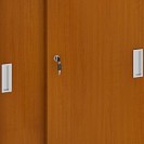 Zasouvací kancelářská skříň MIRELLI A+, 800 x 400 x 800 mm, třešeň