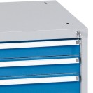 Závěsný dílenský box na nářadí k pracovním stolům do dílny WL/BL, 4 zásuvky, 565 x 580 x 450 mm
