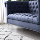 Zweisitzer-Sofa Leder RICK, 2 Plätze, blau