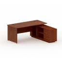 Tisch mit Schrank MIRELLI 1600 x 1600 x 750 mm, rechts, Nussbaum