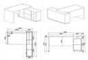 Tisch mit Schrank MIRELLI 1600 x 1600 x 750 mm, rechts, Nussbaum
