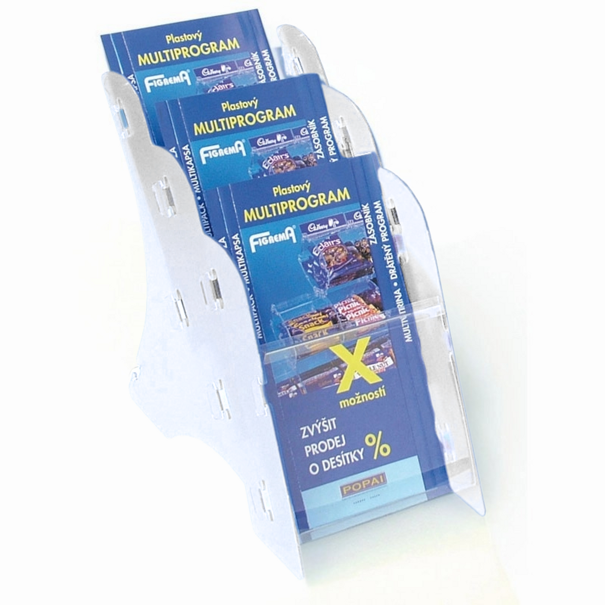 Tisch-Plastikständer für Prospekte, 3x A5, weiß