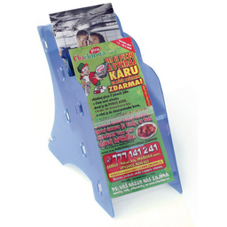 Tisch-Plastikständer für Prospekte, 3x DL, blau