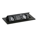 Tisch PRIMO INVITATION 2400 x 1200 x 740, Eiche natur + Tischsteckdose TYP II, schwarz