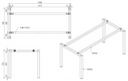 Tischgestell SQUARE, 1600 x 800 x 725 mm, grau-silber