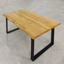 Tischplatte aus massiver Eiche, 2000 x 1000 x 40 mm, unregelmäßige Naturkante