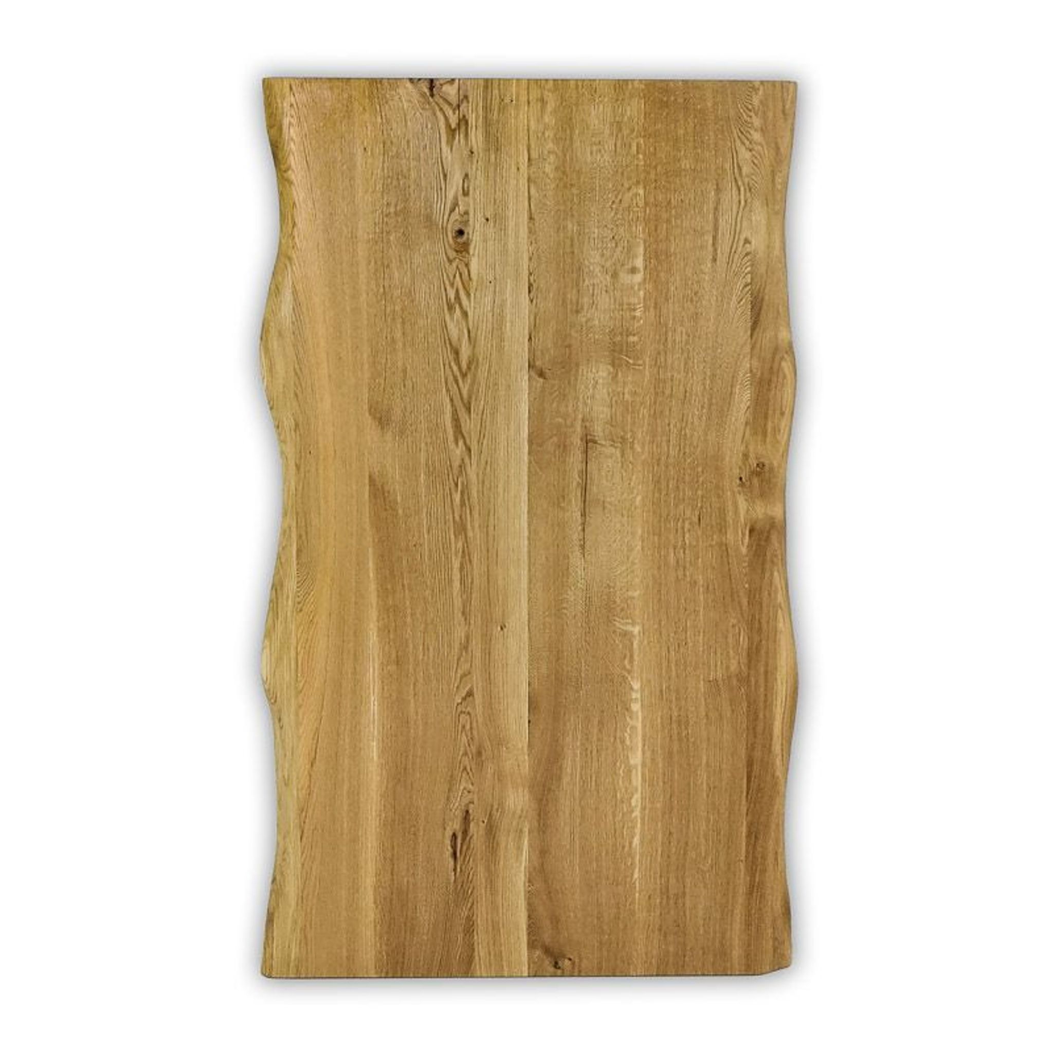 Tischplatte aus massiver Eiche, 2000 x 1000 x 40 mm, unregelmäßige Naturkante