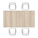 Tischplatte TRIVIA 1200 x 800 x 25 mm, Eiche natur
