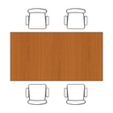 Tischplatte TRIVIA 1200 x 800 x 25 mm, Kirschbaum