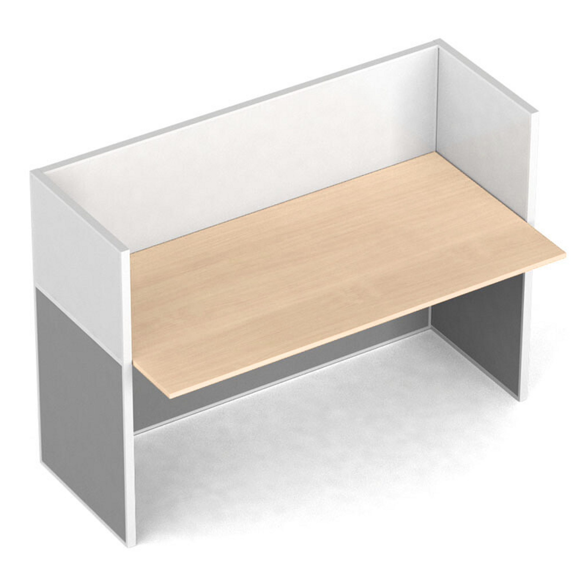 Tischtrennwand-Set mit Tisch PRIMO, magnetisch, 1 Platz, grau/Birke