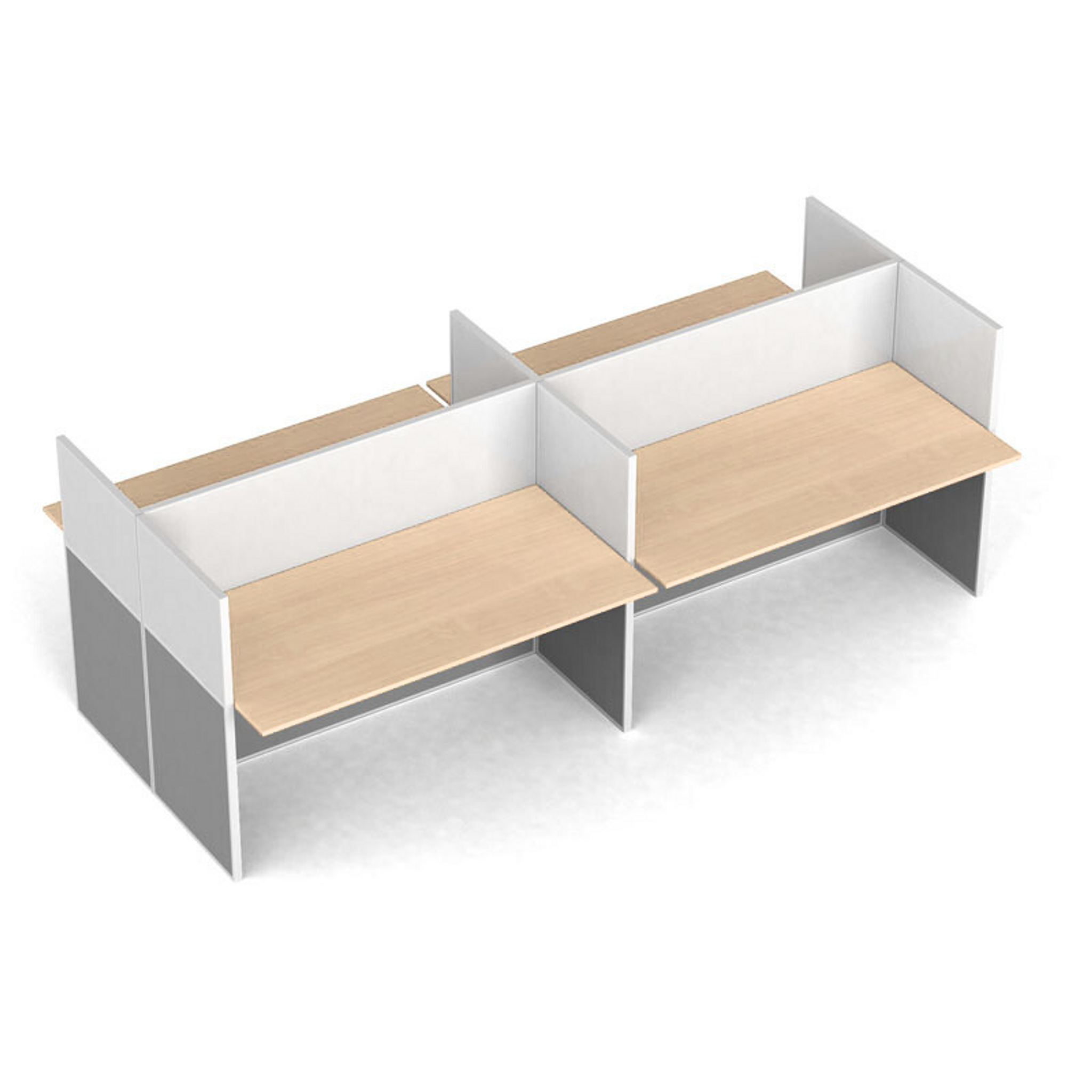 Set von Bürotrennwänden mit geradem Tisch PRIMO, magnetisch, 4 Plätze