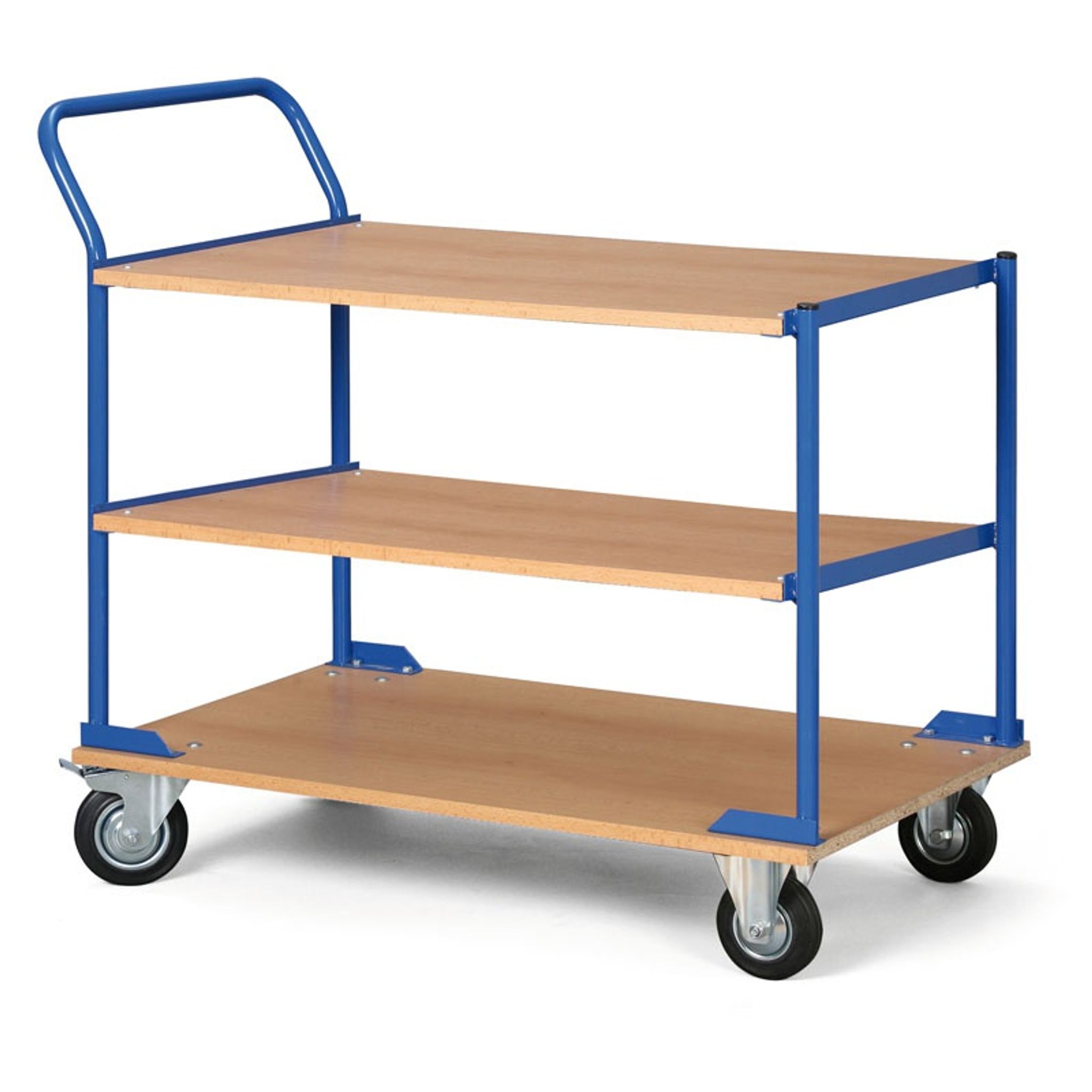 Tischwagen, 3 Holzspan-Etagen, Tragfähigkeit 100 kg