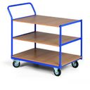 Tischwagen, 3 Holzspan-Etagen, Tragfähigkeit 400 kg