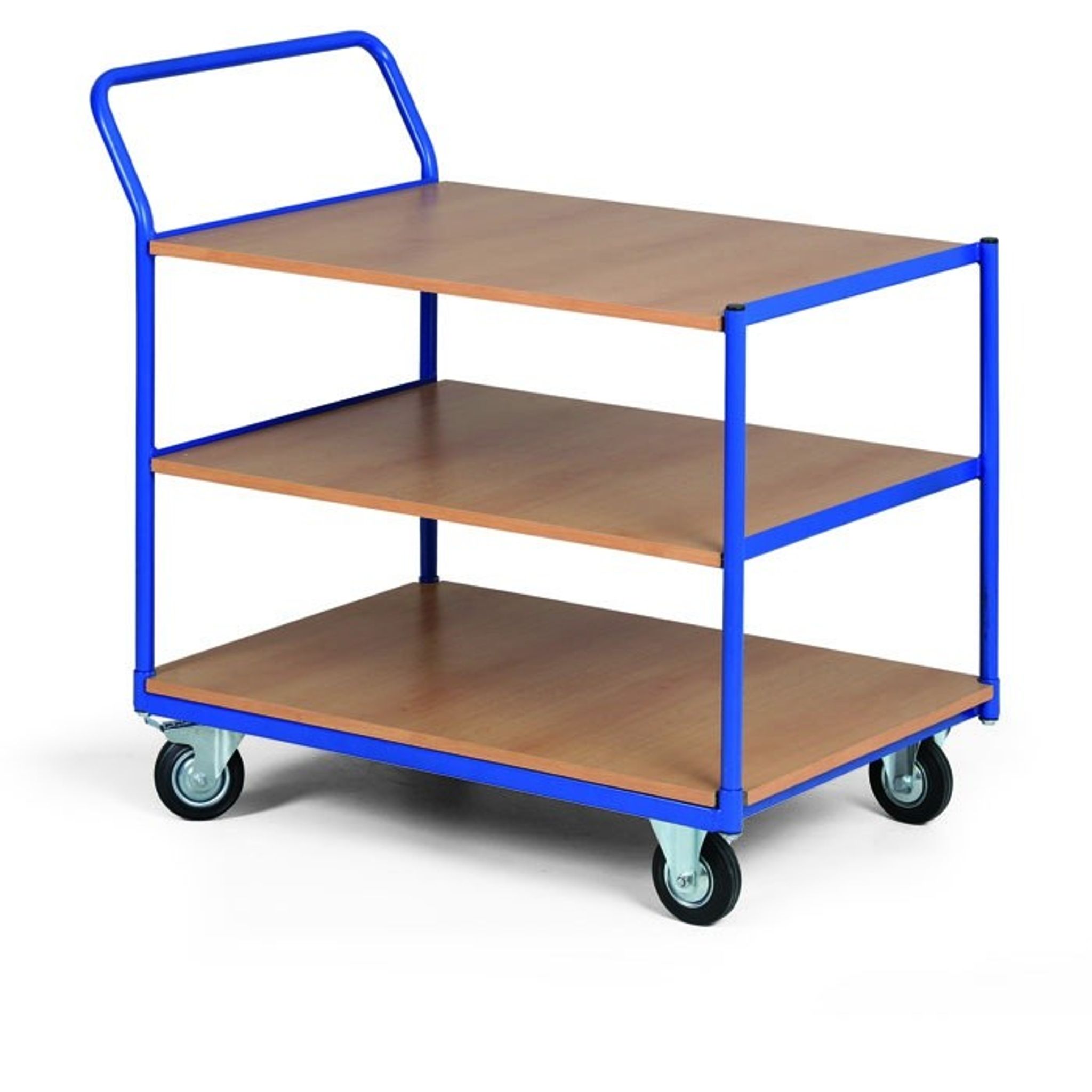 Tischwagen, 3 Holzspan-Etagen, Tragfähigkeit 400 kg