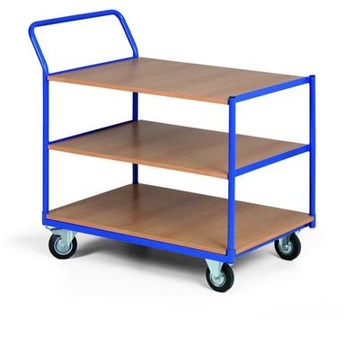 Tischwagen, 3 Holzspan-Etagen, Tragfähigkeit 400 kg