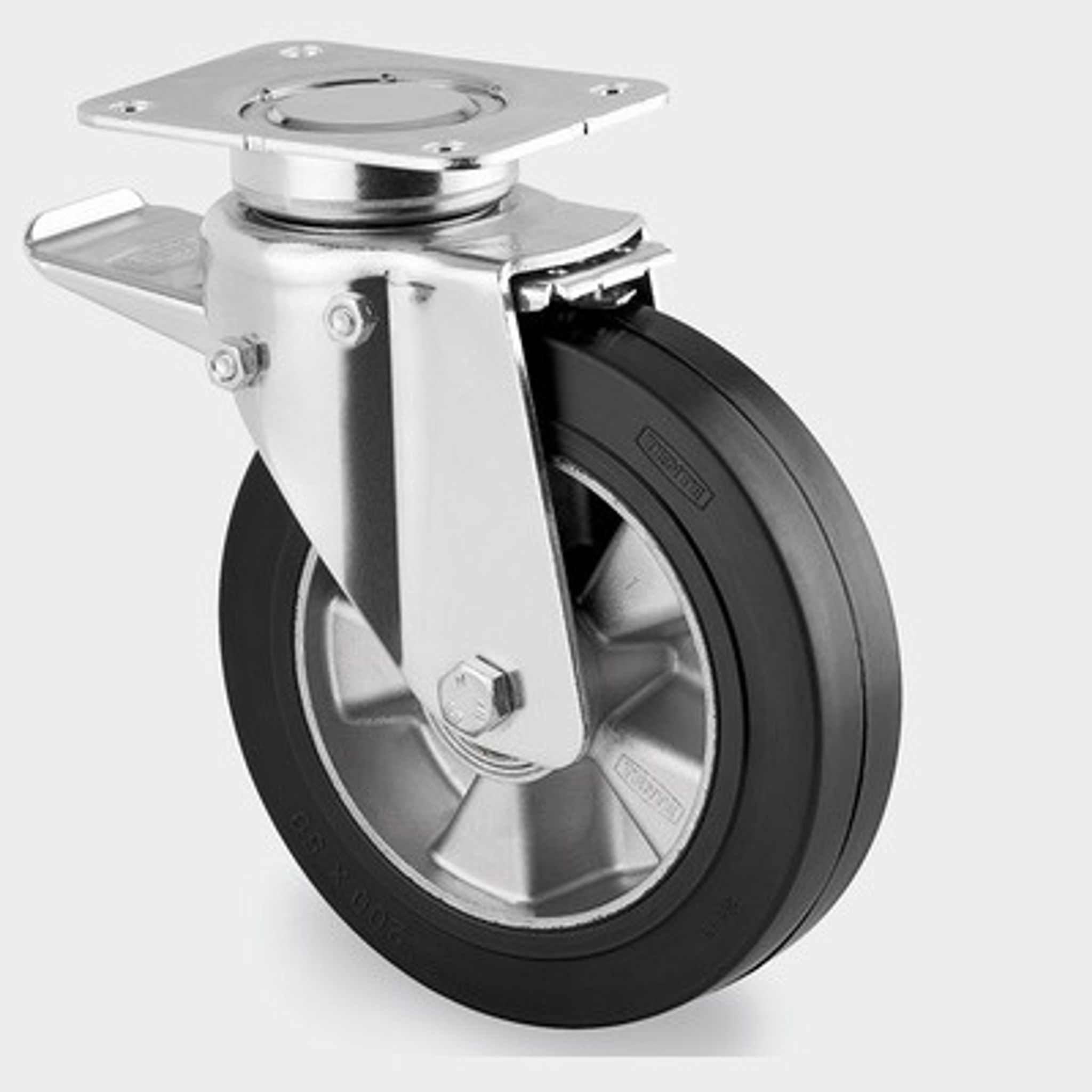 Transportní kolo TENTE s gumovým běhounem otočné s brzdou 160 mm