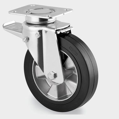 Transportní kolo TENTE s gumovým běhounem otočné s brzdou 200 mm