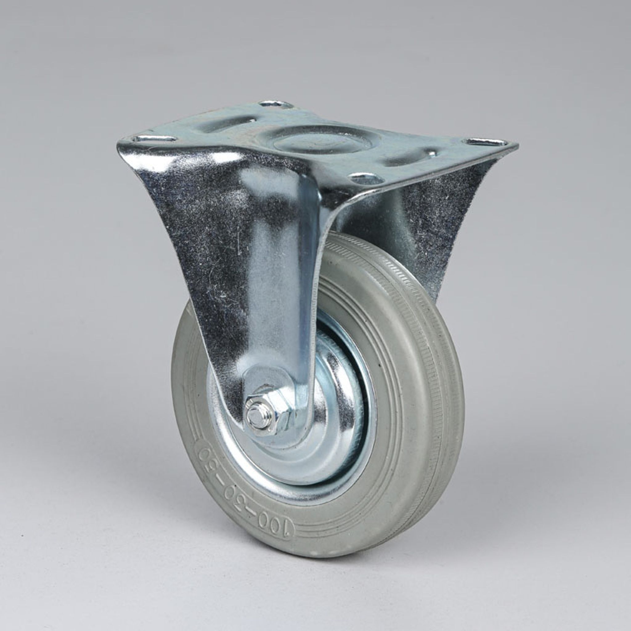 Transportrad, 100 mm, grauer Gummi