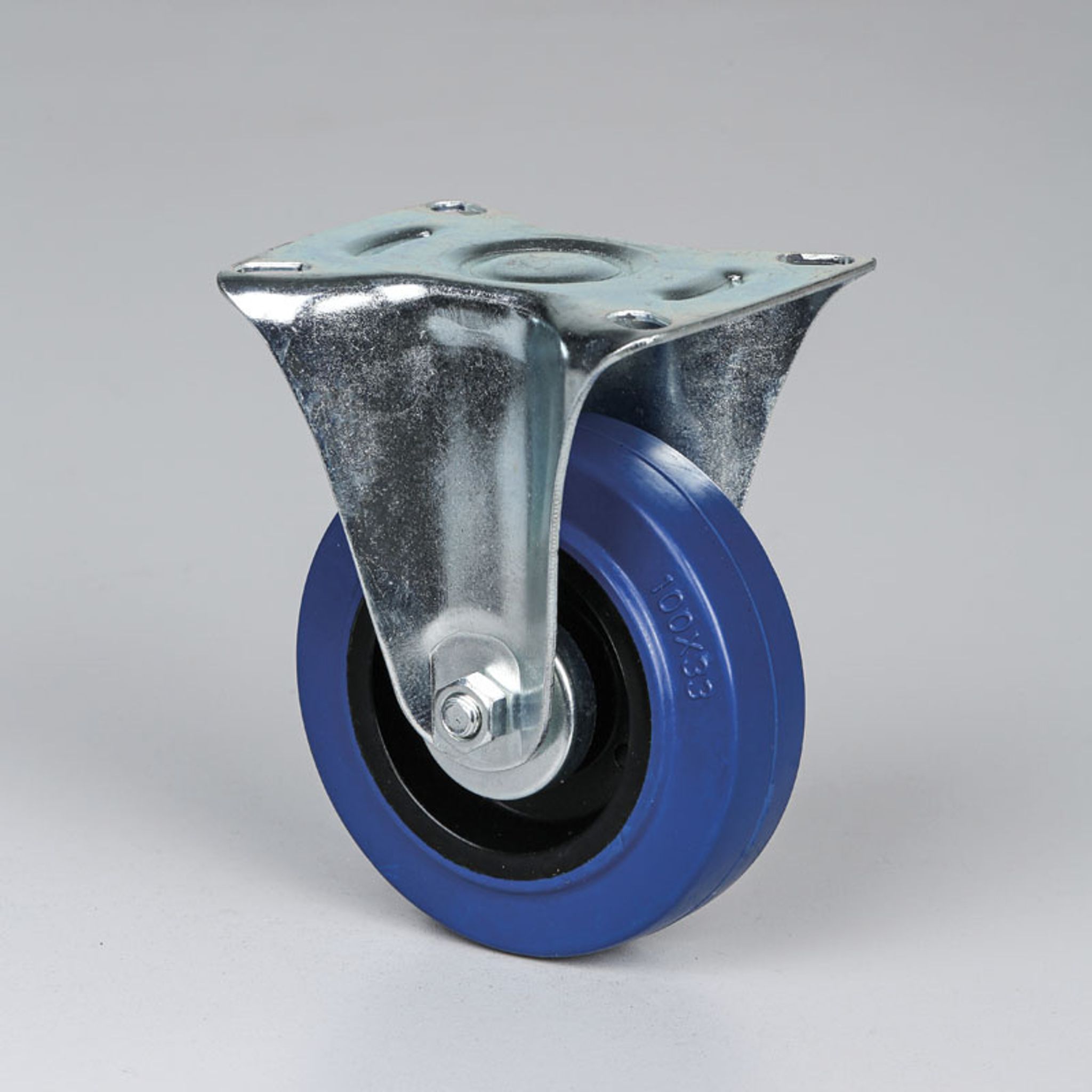 Transportrolle, 100 mm, mit blauer Lauffläche