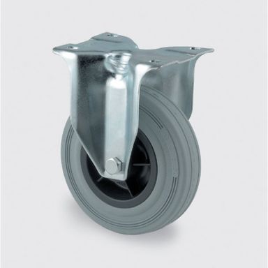Transportrolle TENTE 100 mm, Plastikscheibe, grauer Gummi