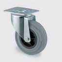 Transportrolle TENTE, drehbar, 125 mm, grauer Gummi