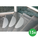Treppenstufenmatten für Treppen - Polycarbonat, 654x236 mm, 15 Stk.