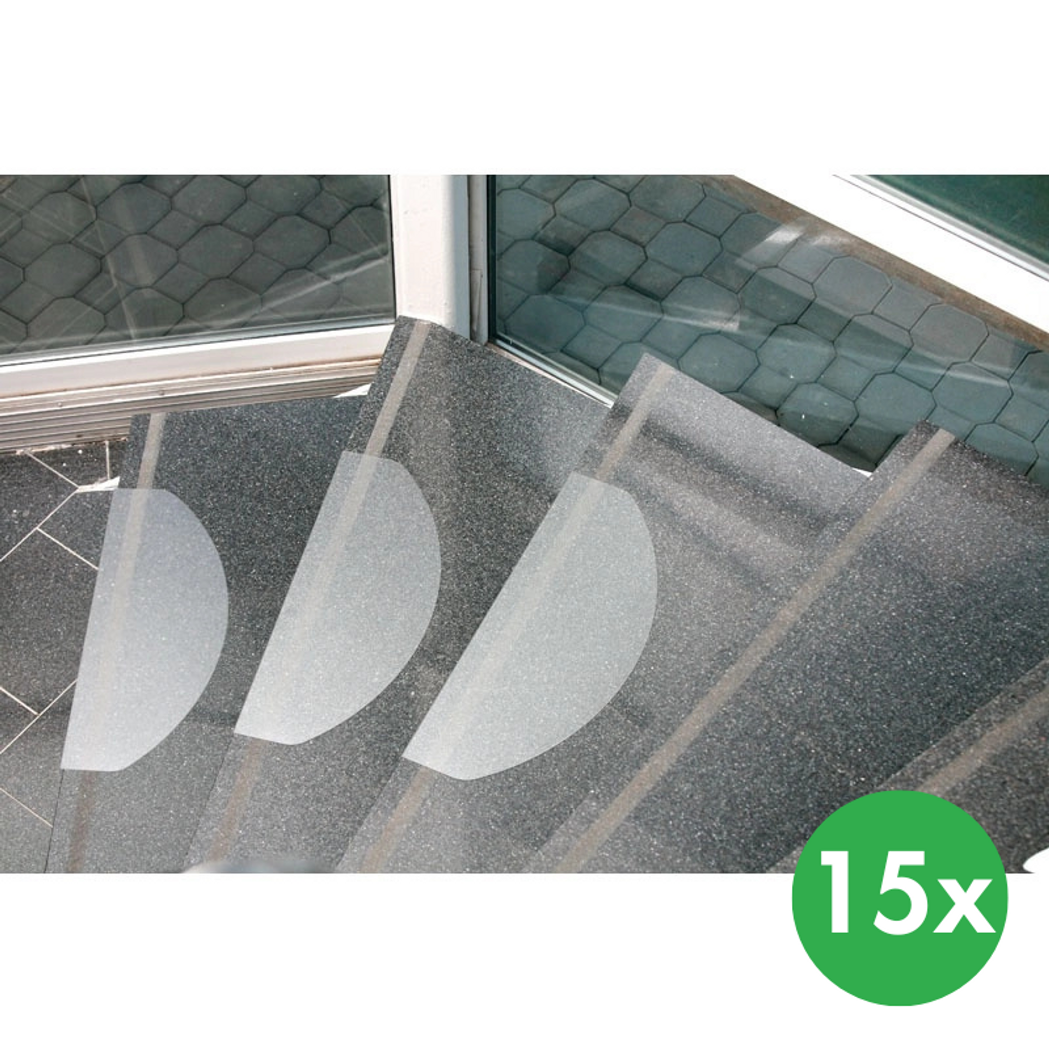 Treppenstufenmatten für Treppen - Polycarbonat, 654x236 mm, 15 Stk.