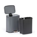 Tretabfalleimer 13 l, lackiert, grau Tretabfalleimer 13 l, lackiert, grau