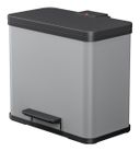 Treteimer Trento öko 3x 9 l, Edelstahl, grau