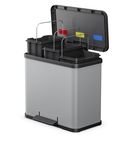 Treteimer Trento öko 3x 9 l, Edelstahl, grau