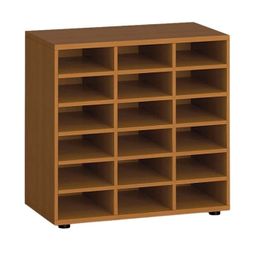 Třídicí regál PRIMO KOMBI, 800 x 400 x 761 mm, 18 přihrádek, třešeň