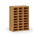 Třídicí regál PRIMO WOOD, 800 x 420 x 1087 mm, 27 přihrádek, buk