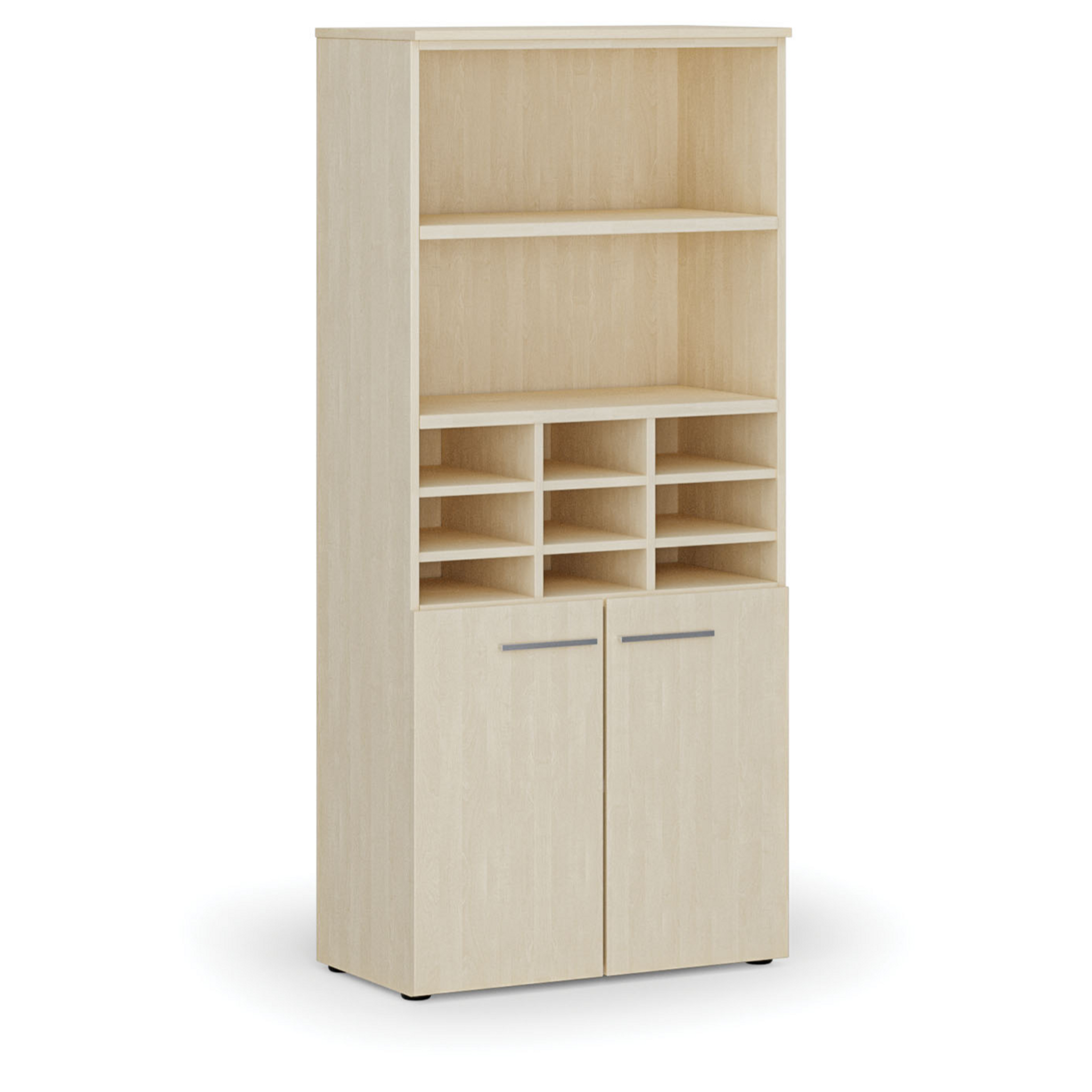 Třídicí regál s dveřmi PRIMO WOOD, 800 x 420 x 1781 mm, 9 přihrádek