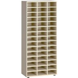 Triediaci regál PRIMO KOMBI, 800 x 400 x 1865 mm, 45 priehradok, breza