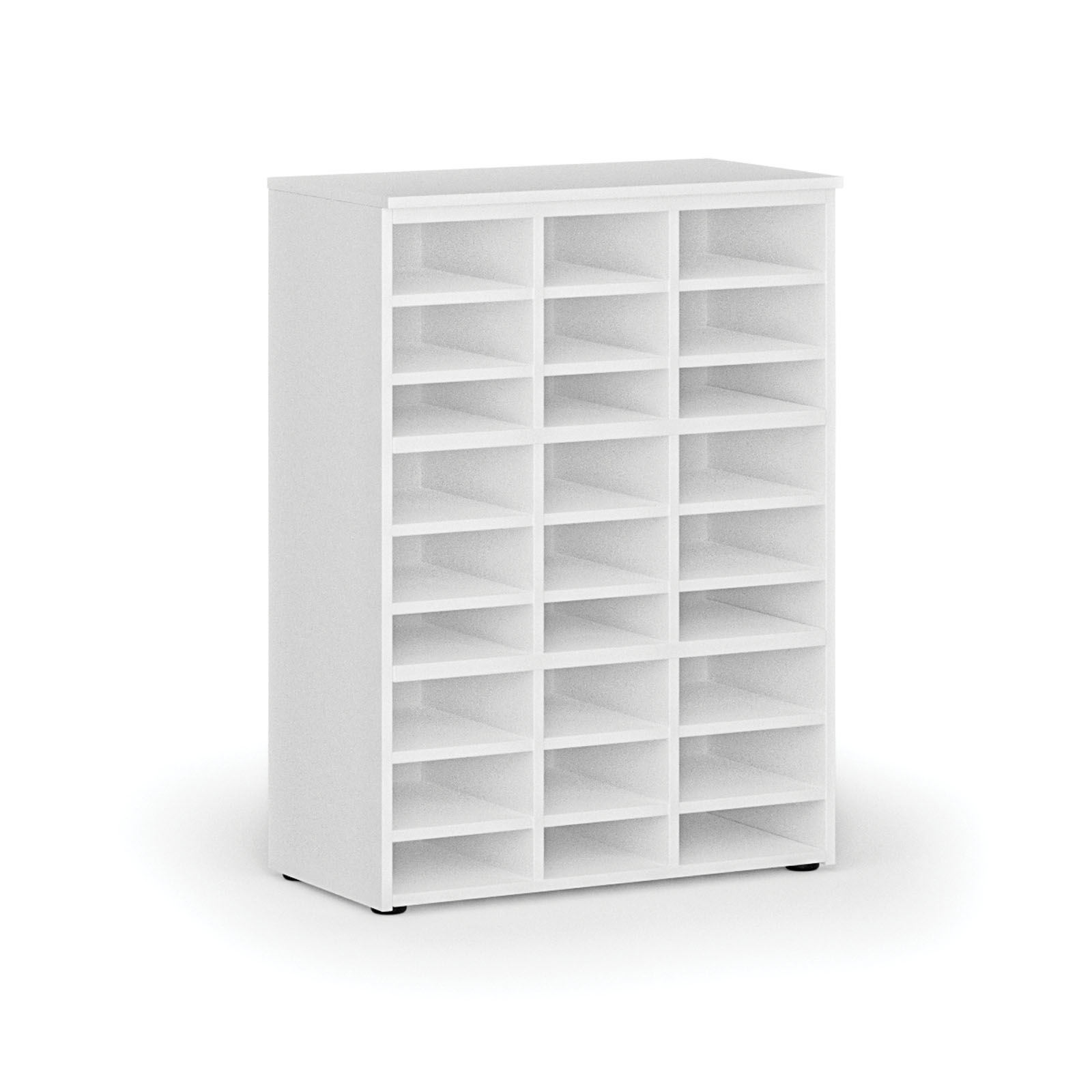 Fotografia produktu: Triediaci regál PRIMO WHITE, 800 x 420 x 1087 mm, 27 priehradok, biely