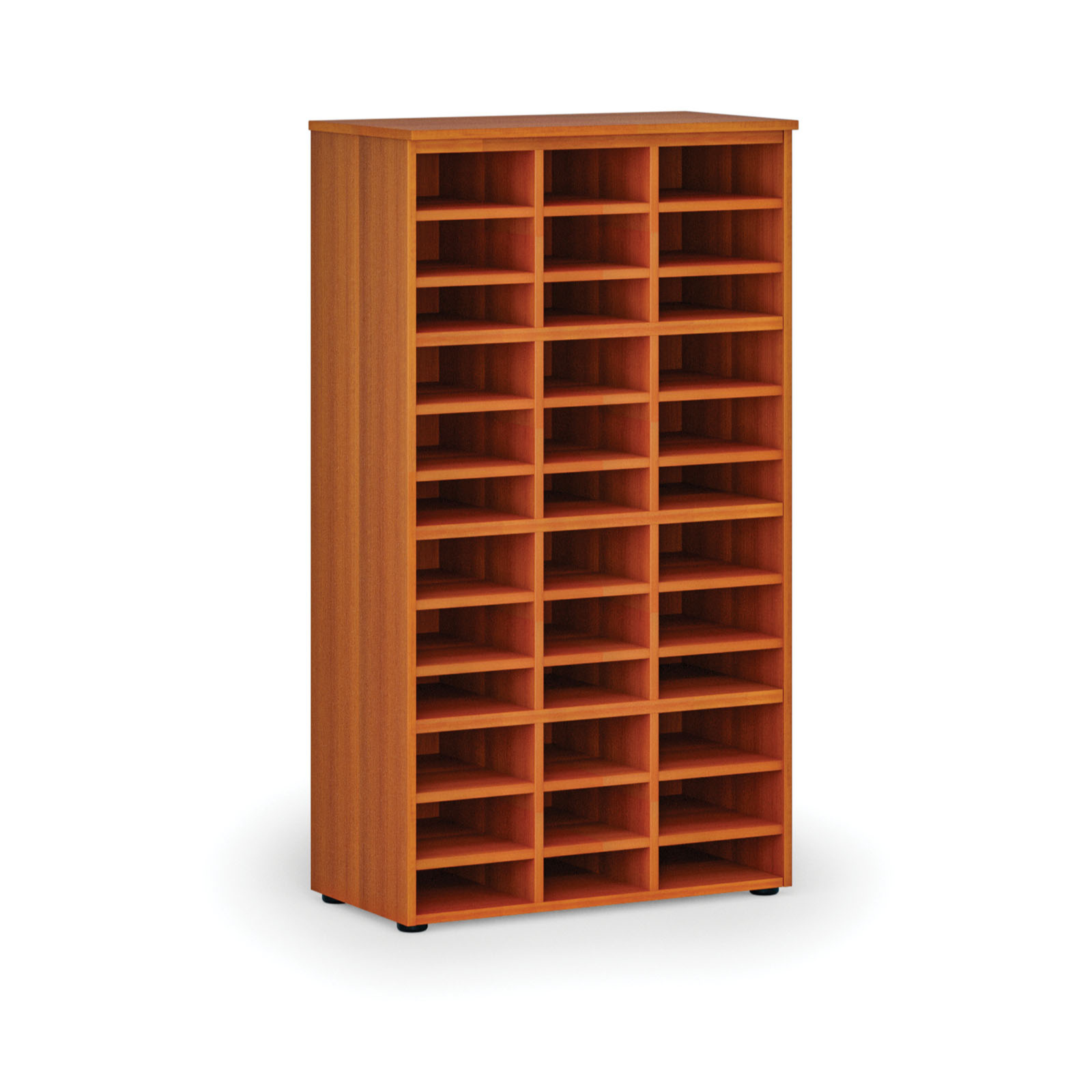 Fotografia produktu: Triediaci regál PRIMO WOOD, 800 x 420 x 1434 mm, 36 priehradok, čerešňa