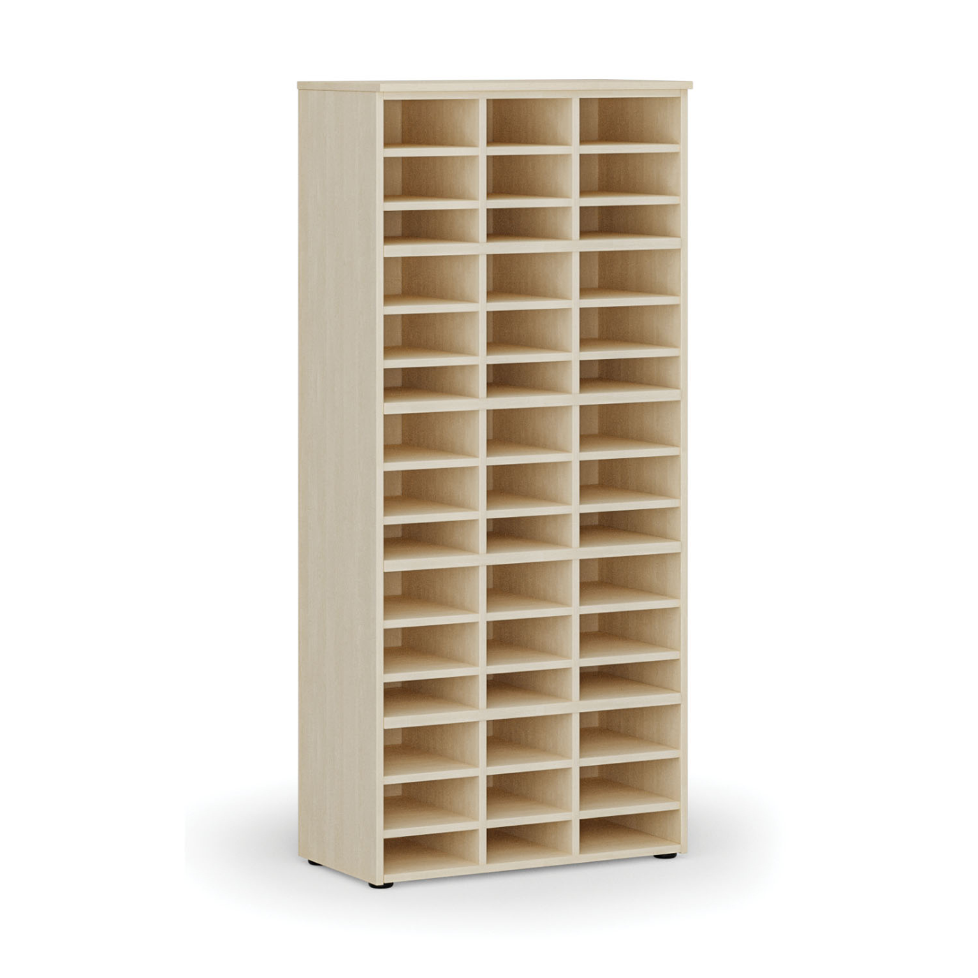 Fotografia produktu: Triediaci regál PRIMO WOOD, 800 x 420 x 1781 mm, 45 priehradok, breza