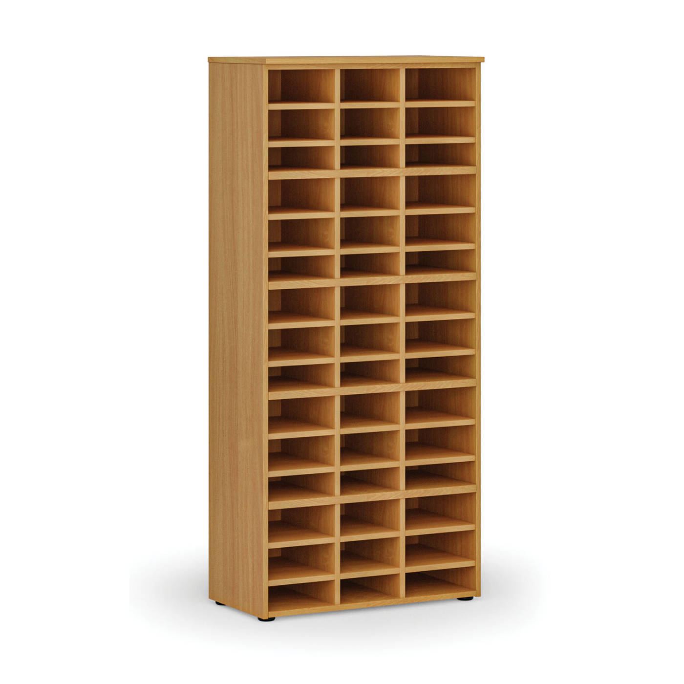 Fotografia produktu: Triediaci regál PRIMO WOOD, 800 x 420 x 1781 mm, 45 priehradok, buk