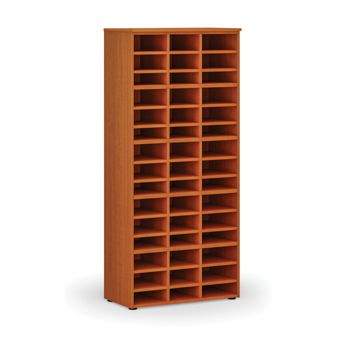 Fotografia produktu: Triediaci regál PRIMO WOOD, 800 x 420 x 1781 mm, 45 priehradok, čerešňa