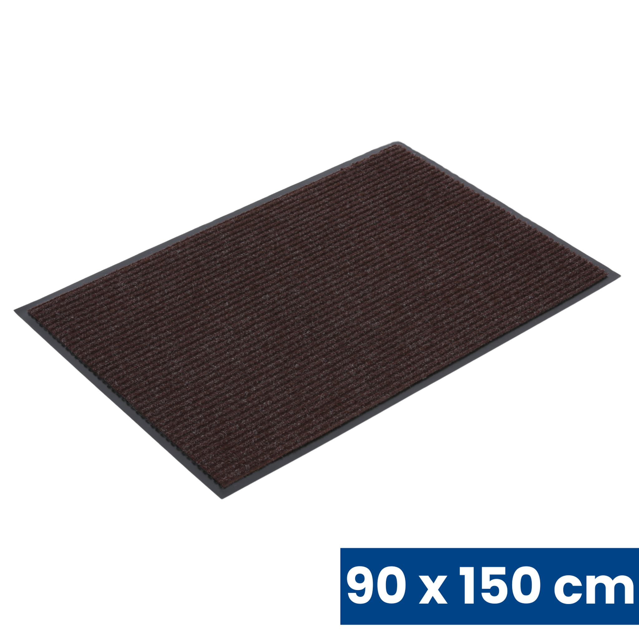 Trwała mata wejściowa z PVC, dywanowa, 90 x 150 cm, brązowa