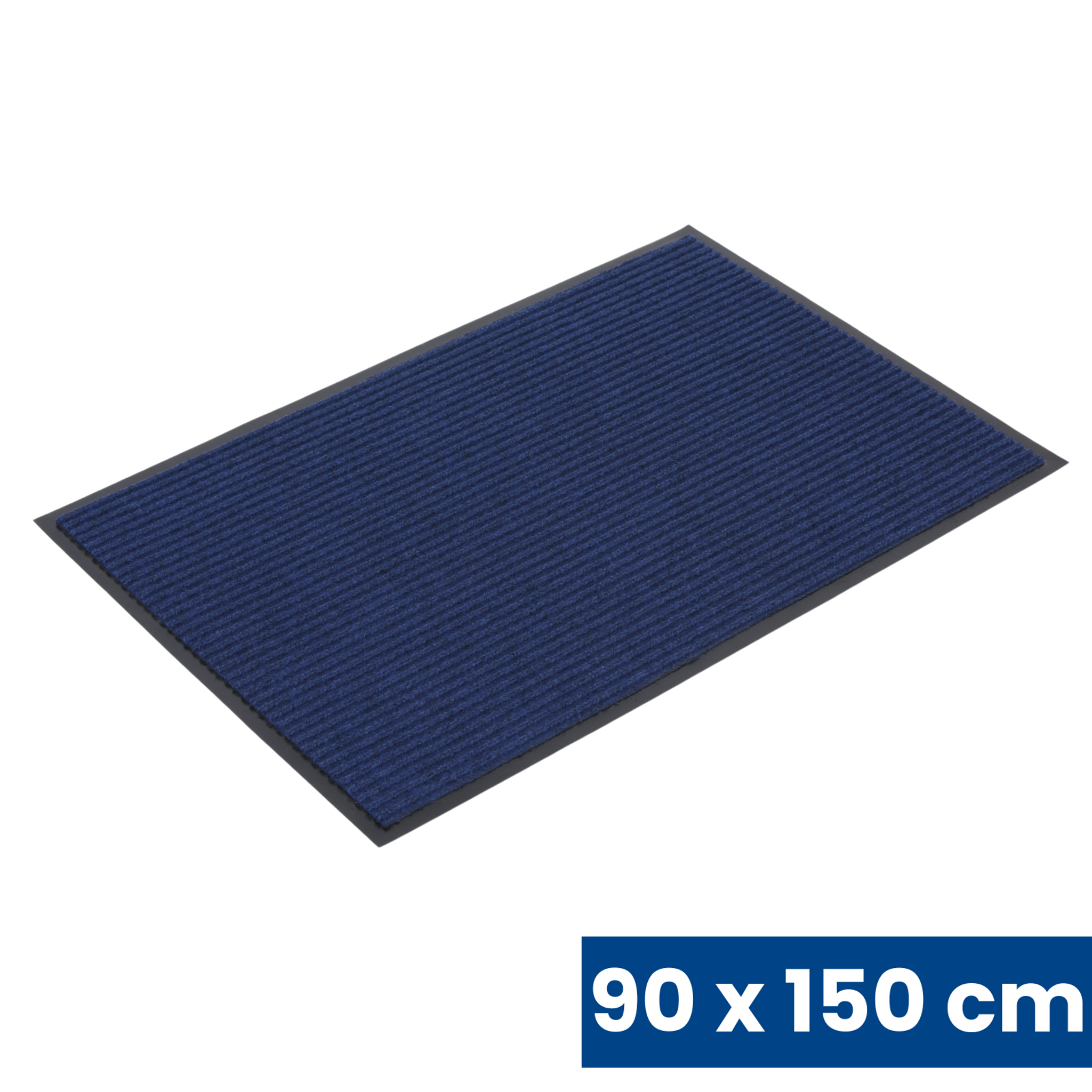 Trwała mata wejściowa z PVC, dywanowa, 90 x 150 cm, niebieska