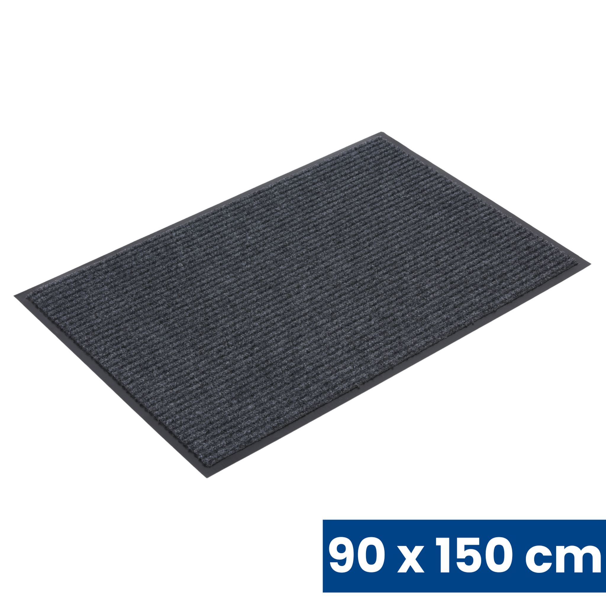 Trwała mata wejściowa z PVC, dywanowa, 90 x 150 cm, szara
